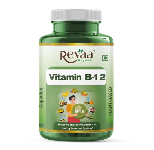 Vitamin B12 Capsules For Men & Women | 100% Natural Plant-Based B12 Capsules | Helps In Leg Pain,Numbness,Memory Loss (60 Capsules)