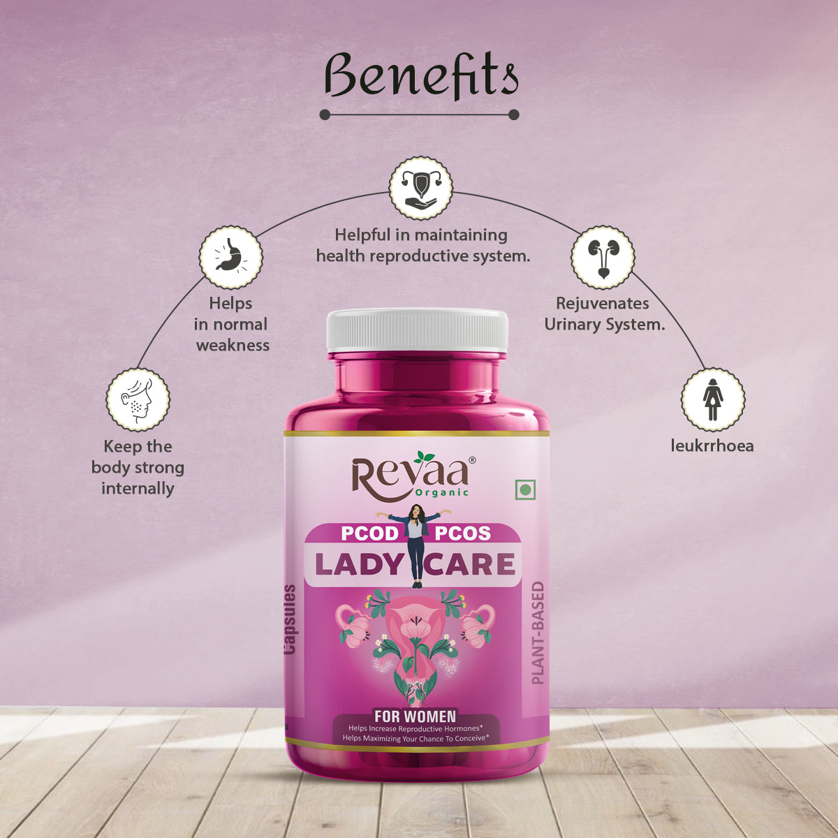 Lady Care Pcod-Pcos Capsule | Helps Manage Period Cramps, Stress, Mood Swings, Hormonal Headache (90 Caps)